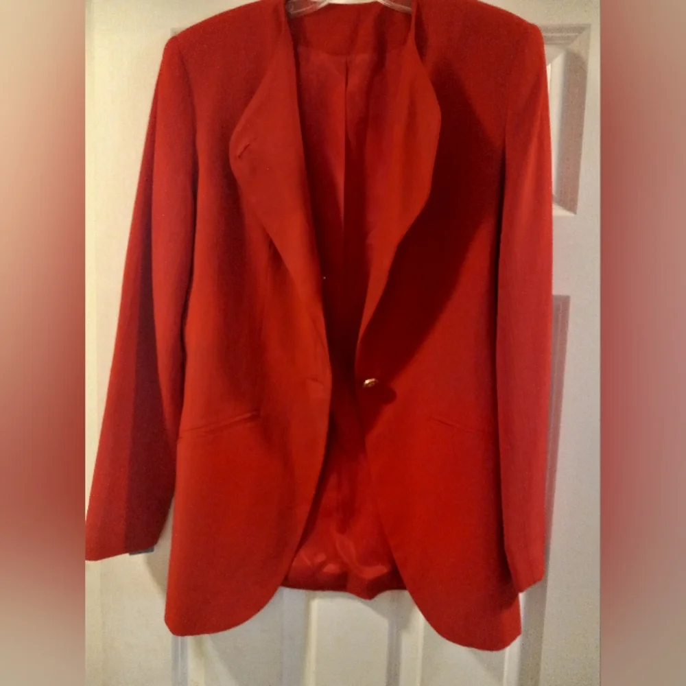 Christian Dior Vintage 80s Red Blazer Jacket Size S